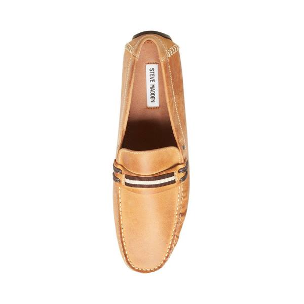Steve Madden Grab Tan Leather Men's Sneakers Brown | SM-573FU