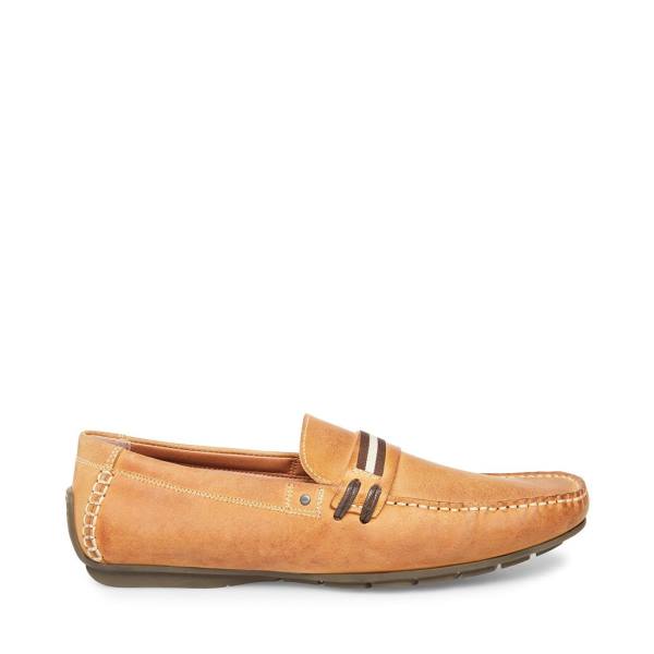 Steve Madden Grab Tan Leather Men\'s Sneakers Brown | SM-573FU