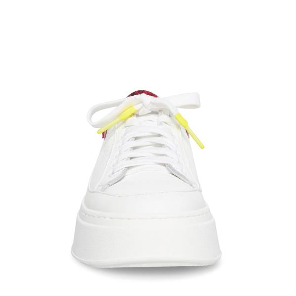 Steve Madden Ibby Fuschia Women's Sneakers White | SM-201YX