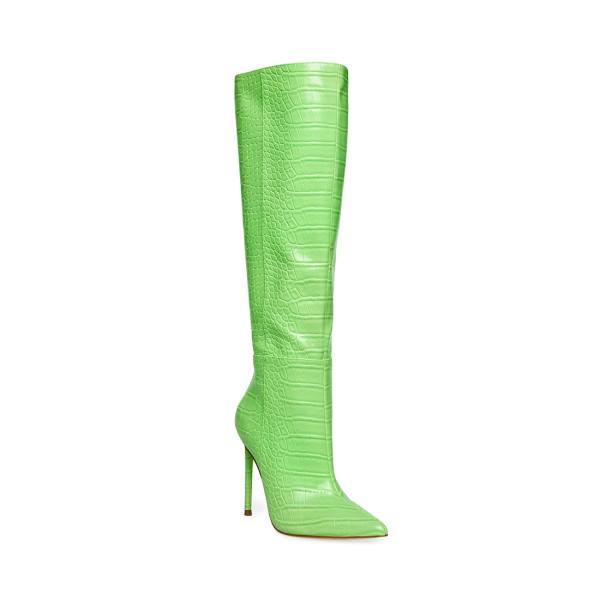 Steve Madden Idina Crocodile Women's Boots Green | SM-082QR
