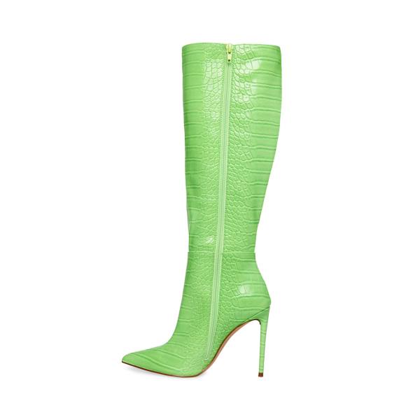 Steve Madden Idina Crocodile Women's Boots Green | SM-082QR