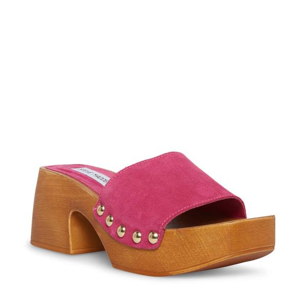 Steve Madden Izzy Suede Women's Sandals Pink | SM-956KL