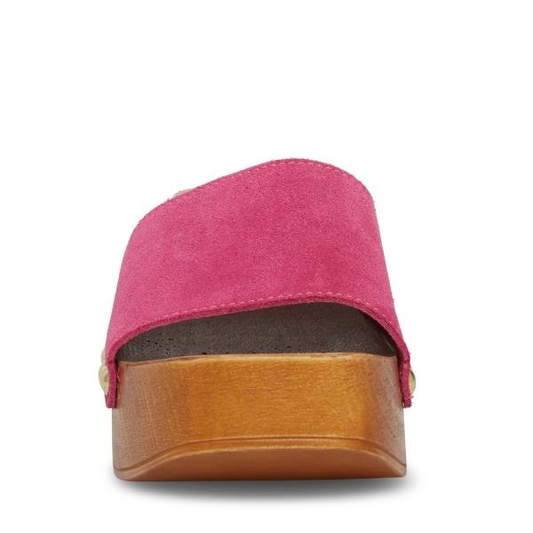 Steve Madden Izzy Suede Women's Sandals Pink | SM-956KL