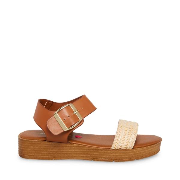 Steve Madden Jdestind Raffia Kids\' Sandals Brown | SM-156DC