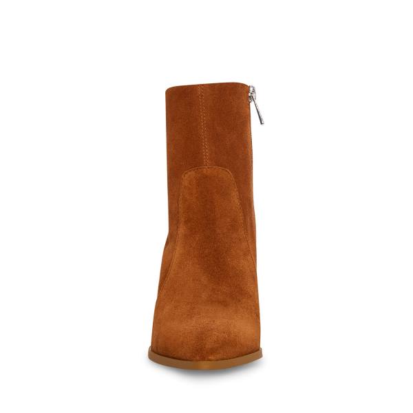 Steve Madden Julina Chestnut Suede Women's Booties Brown | SM-954RF