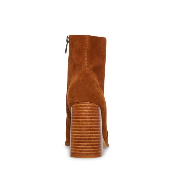 Steve Madden Julina Chestnut Suede Women's Booties Brown | SM-954RF