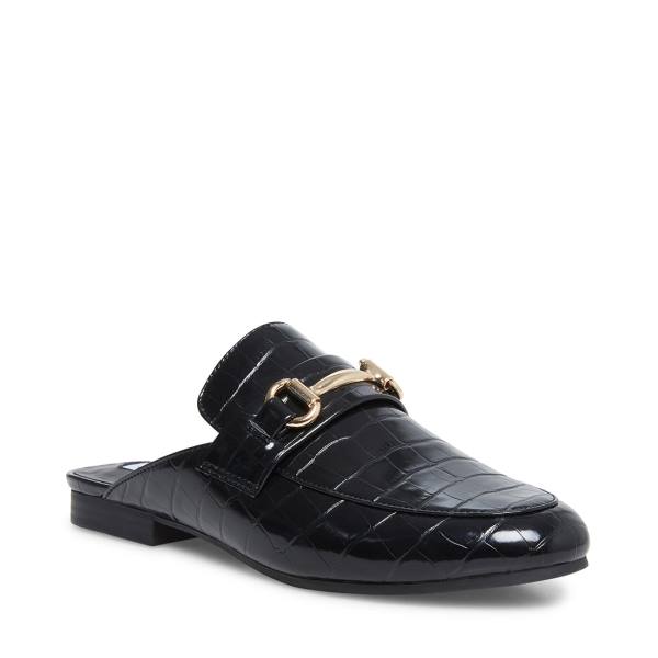 Steve Madden Kandi Crocodile Women's Flat Shoes Black | SM-936PU