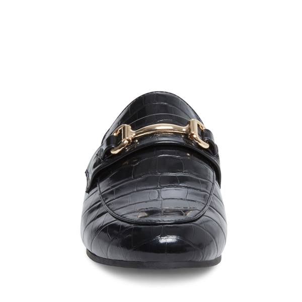 Steve Madden Kandi Crocodile Women's Flat Shoes Black | SM-936PU