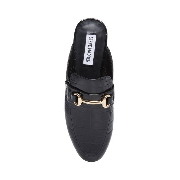 Steve Madden Kandi Crocodile Women's Flat Shoes Black | SM-936PU