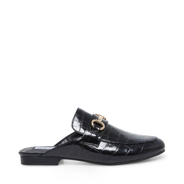 Steve Madden Kandi Crocodile Women\'s Flat Shoes Black | SM-936PU