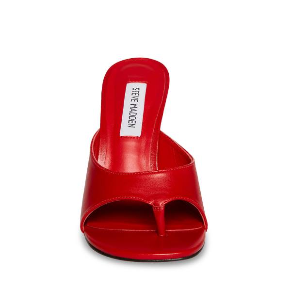 Steve Madden Karina Leather Women's Heels Red | SM-182SH