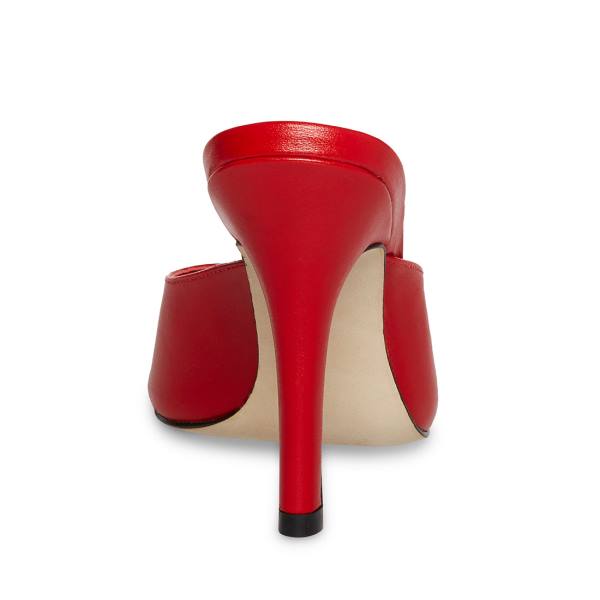 Steve Madden Karina Leather Women's Heels Red | SM-182SH