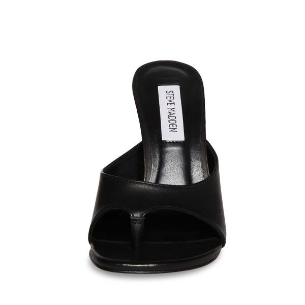 Steve Madden Karina Leather Women's Heels Black | SM-572RB