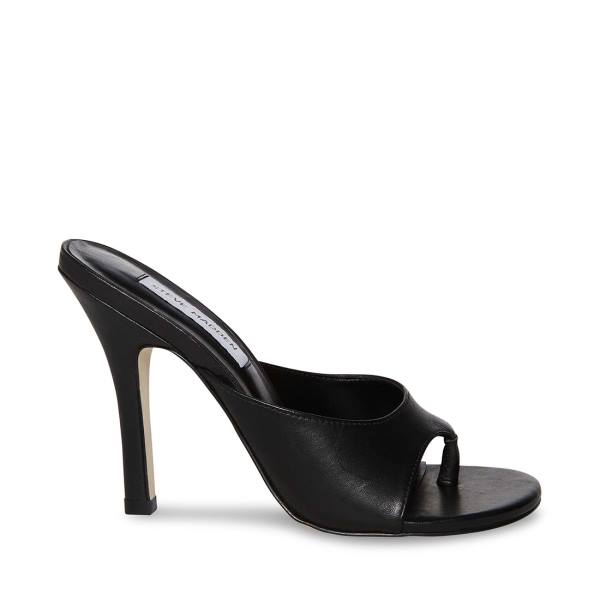 Steve Madden Karina Leather Women\'s Heels Black | SM-572RB