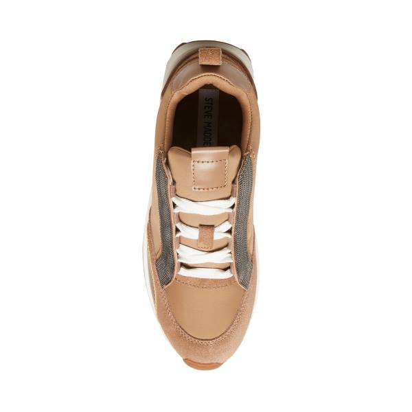 Steve Madden Keyan Taupe Women's Sneakers Grey Brown Multicolor | SM-247KE