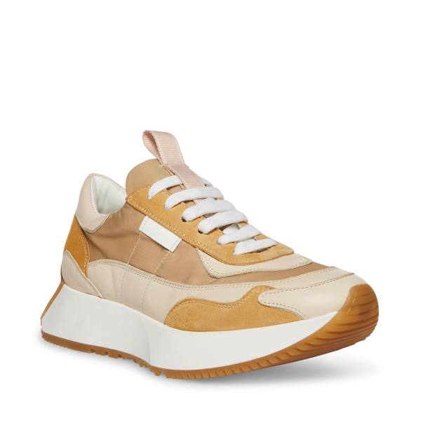 Steve Madden Korry Natural Women's Sneakers Beige Multicolor | SM-185EI
