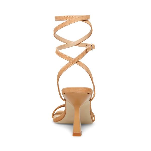 Steve Madden Kyrah Camel Nubuck Women's Heels Brown | SM-709GJ
