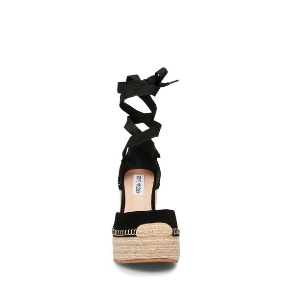 Steve Madden Lani Suede Women's Sandals Black | SM-932JL