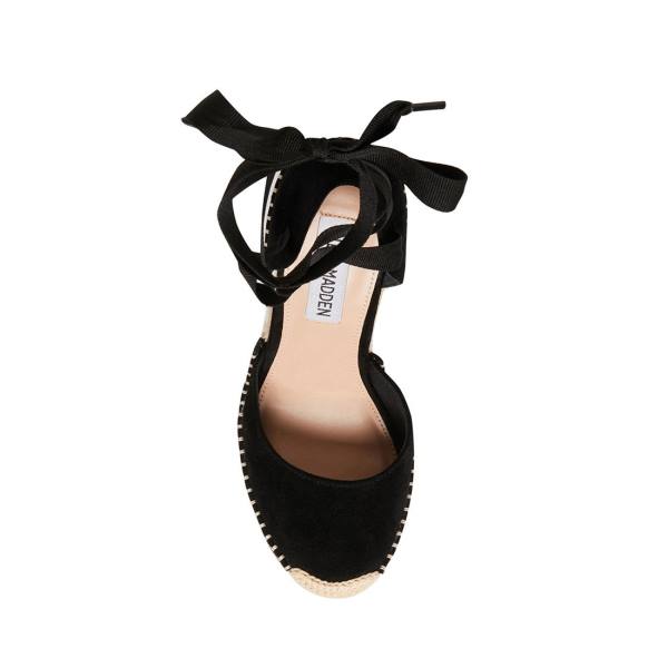 Steve Madden Lani Suede Women's Sandals Black | SM-932JL