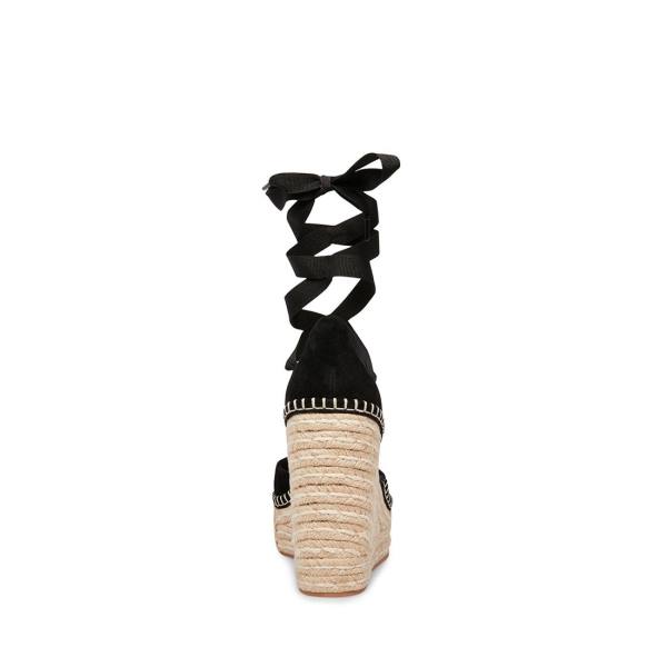 Steve Madden Lani Suede Women's Sandals Black | SM-932JL