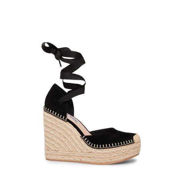Steve Madden Lani Suede Women\'s Sandals Black | SM-932JL