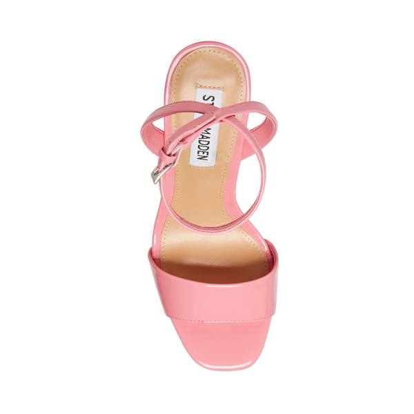 Steve Madden Lessa Patent Women's Heels Pink | SM-035YZ