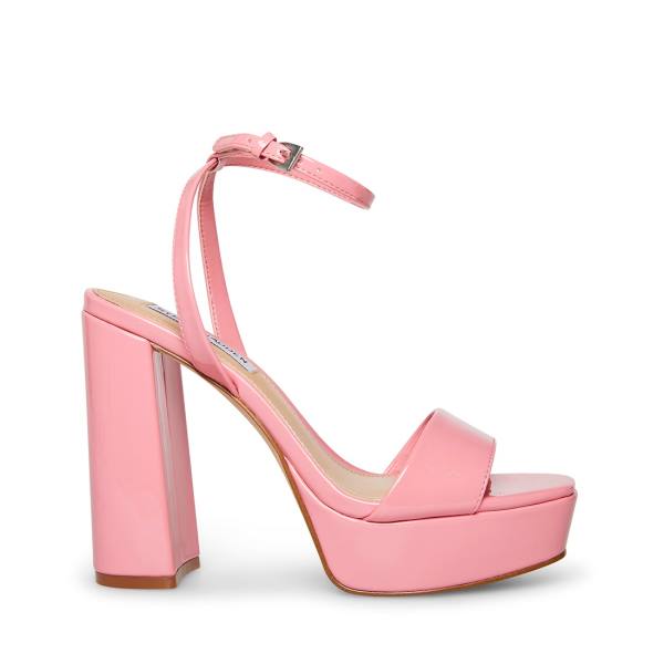 Steve Madden Lessa Patent Women\'s Heels Pink | SM-035YZ