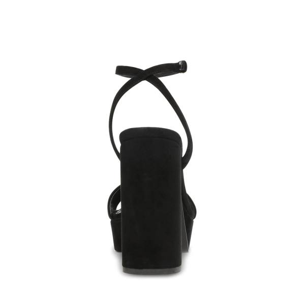Steve Madden Lessa Suede Women's Heels Black | SM-254OC