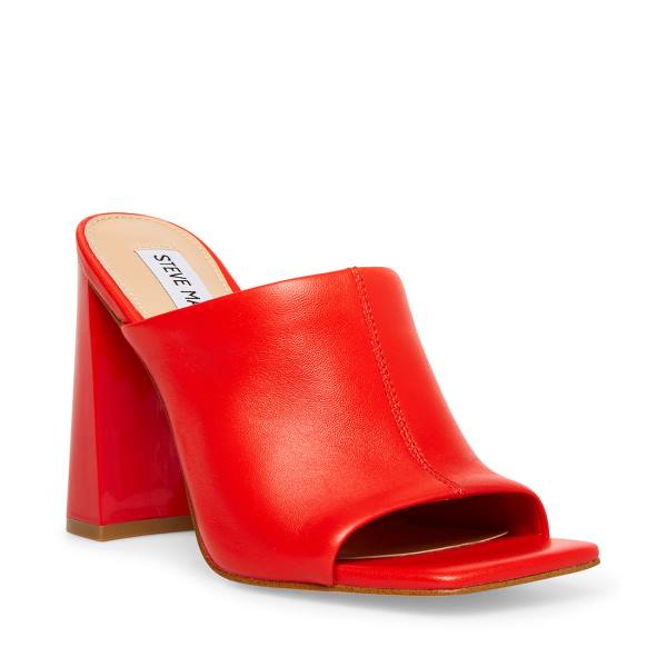 Steve Madden Lexia Leather Women's Heels Red | SM-832MX
