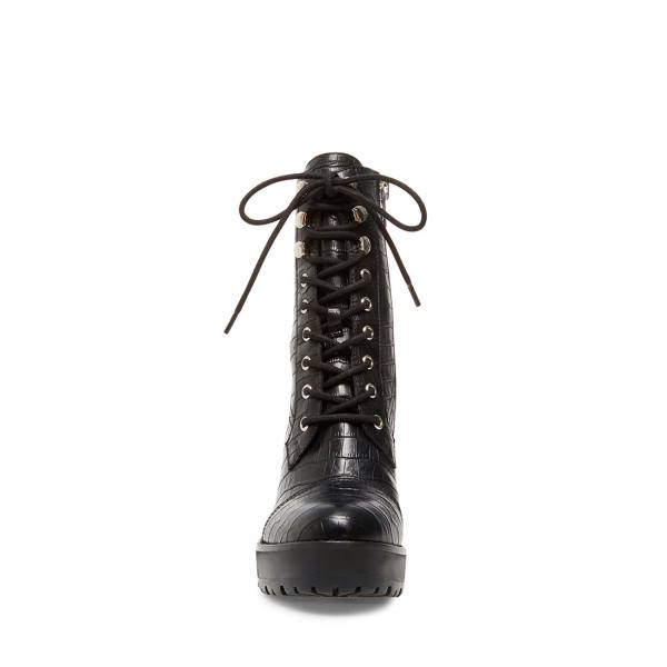 Steve Madden Lisalove Crocodile Women's Booties Black | SM-095JL