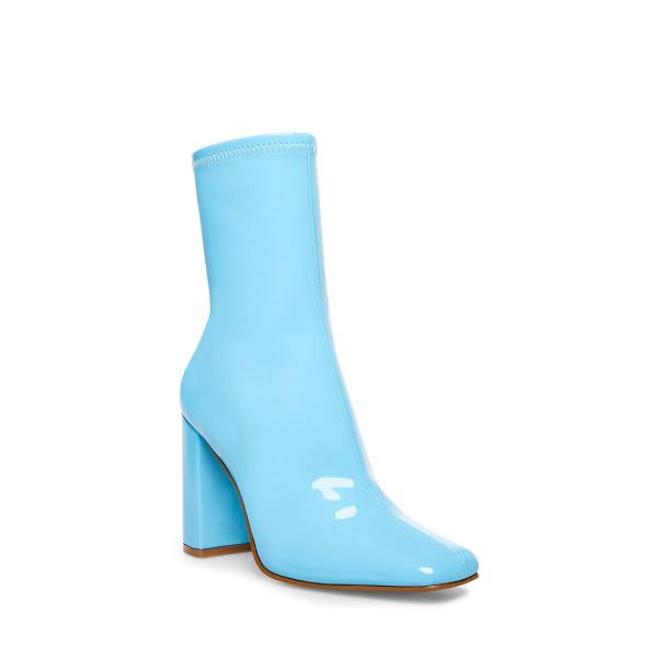 Steve Madden Lynden Patent Women's Booties Blue | SM-576BR