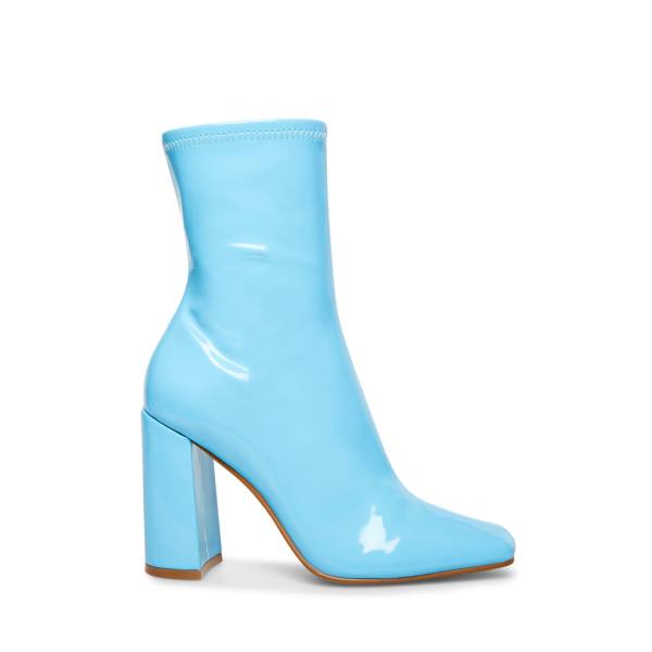 Steve Madden Lynden Patent Women\'s Booties Blue | SM-576BR