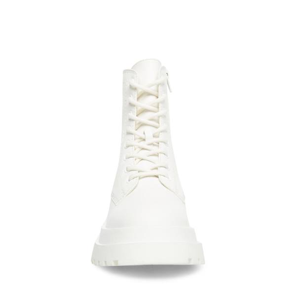 Steve Madden Malvina Leather Women's Booties White | SM-249PJ