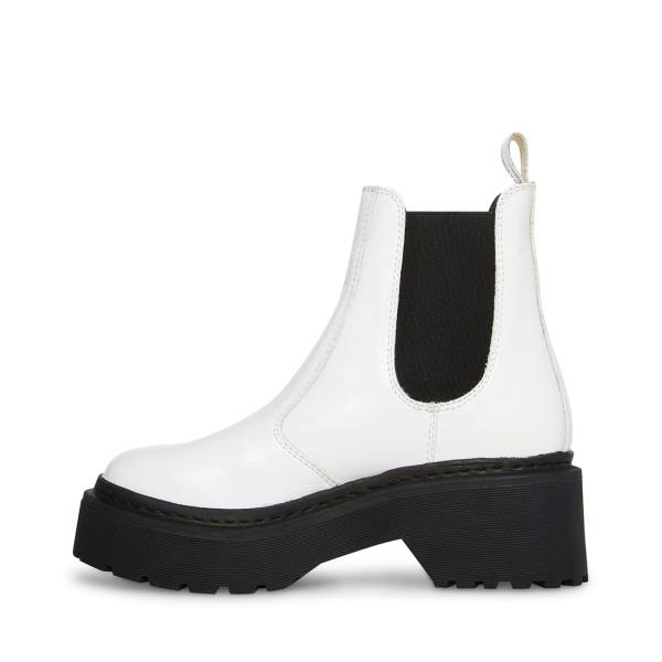 Steve Madden Manzo Patent Women's Booties White | SM-013YA