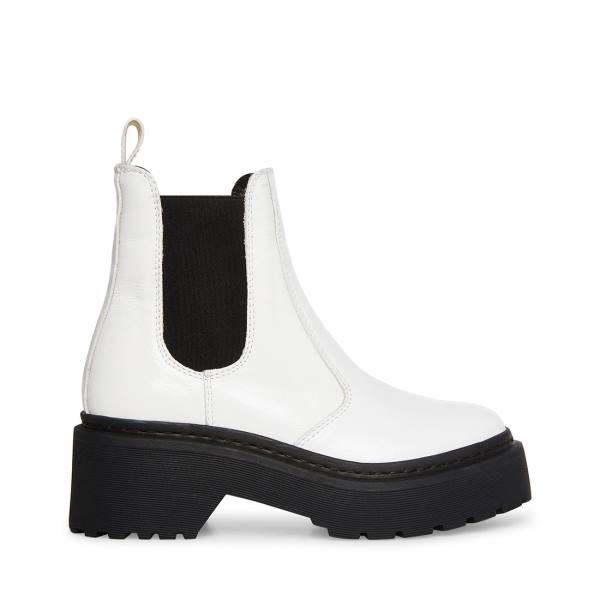 Steve Madden Manzo Patent Women\'s Booties White | SM-013YA
