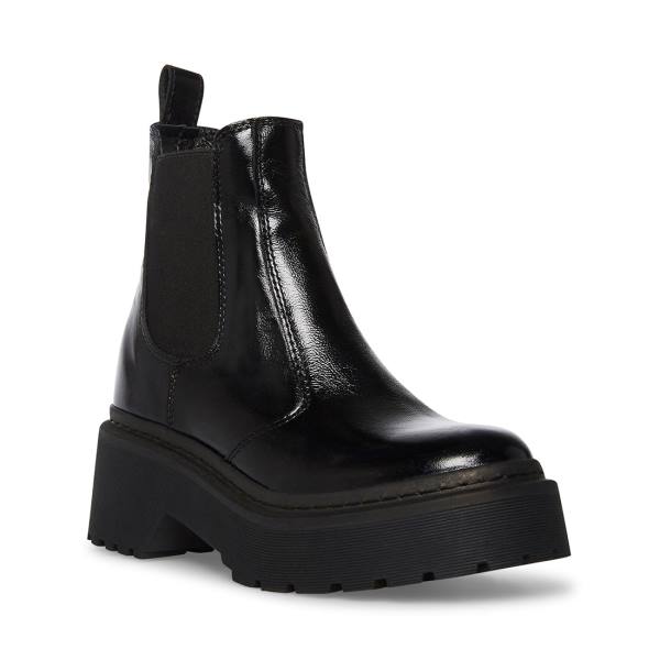 Steve Madden Manzo Patent Women's Booties Black | SM-026AN