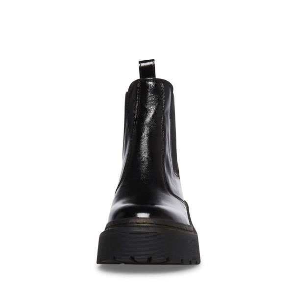 Steve Madden Manzo Patent Women's Booties Black | SM-026AN