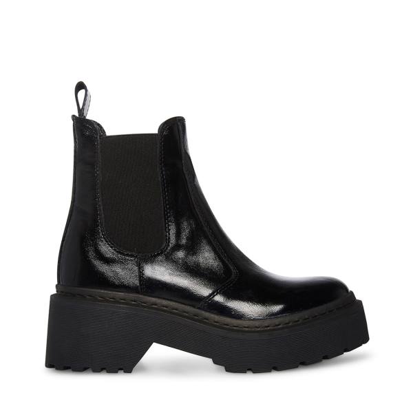 Steve Madden Manzo Patent Women\'s Booties Black | SM-026AN