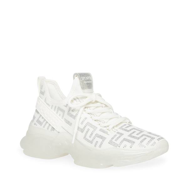 Steve Madden Maxima-s Women's Sneakers White Silver | SM-735ZP