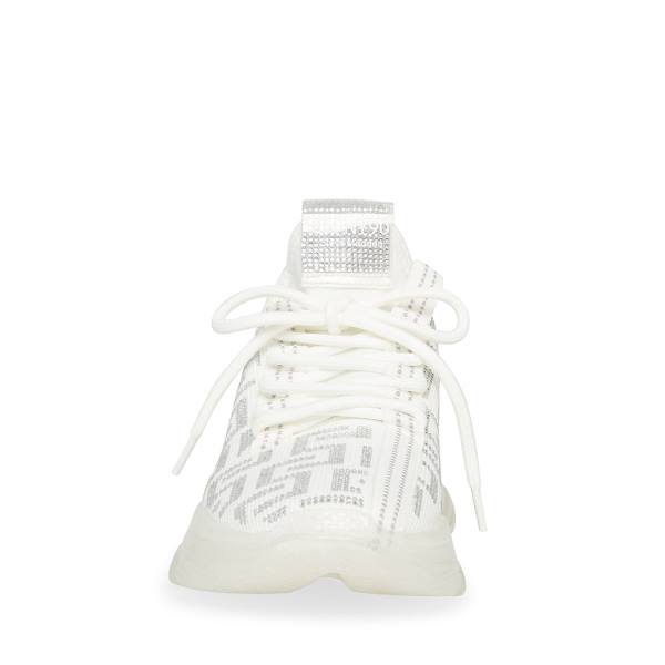 Steve Madden Maxima-s Women's Sneakers White Silver | SM-735ZP
