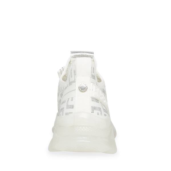 Steve Madden Maxima-s Women's Sneakers White Silver | SM-735ZP