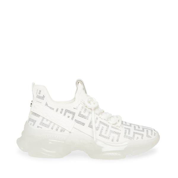 Steve Madden Maxima-s Women\'s Sneakers White Silver | SM-735ZP