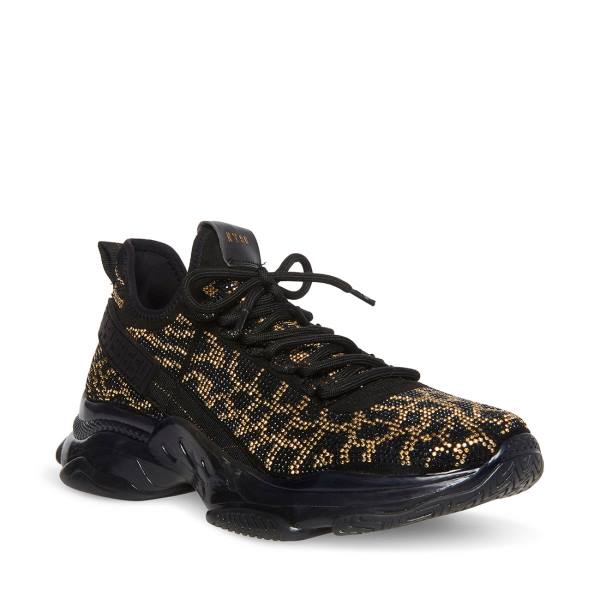 Steve Madden Maxx Men's Sneakers Black Gold | SM-916XW