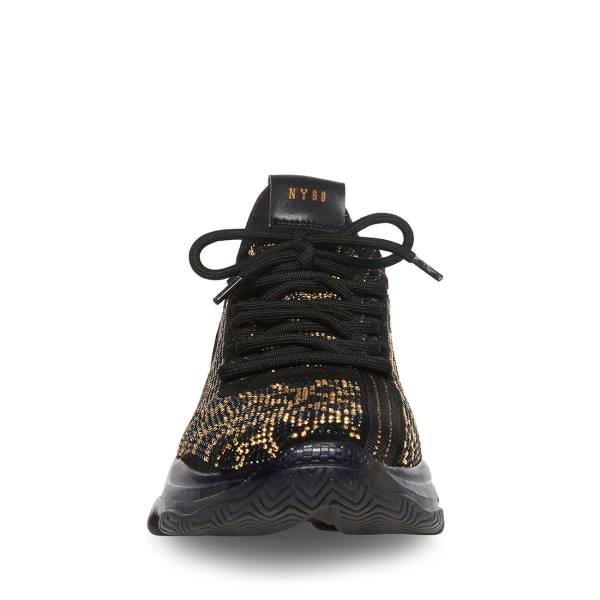 Steve Madden Maxx Men's Sneakers Black Gold | SM-916XW