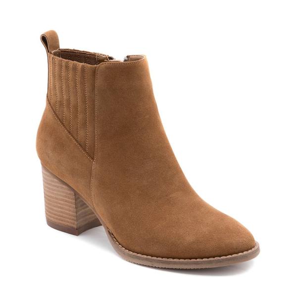 Steve Madden Noa Waterproof Camel Suede Women's Booties Brown | SM-694OC