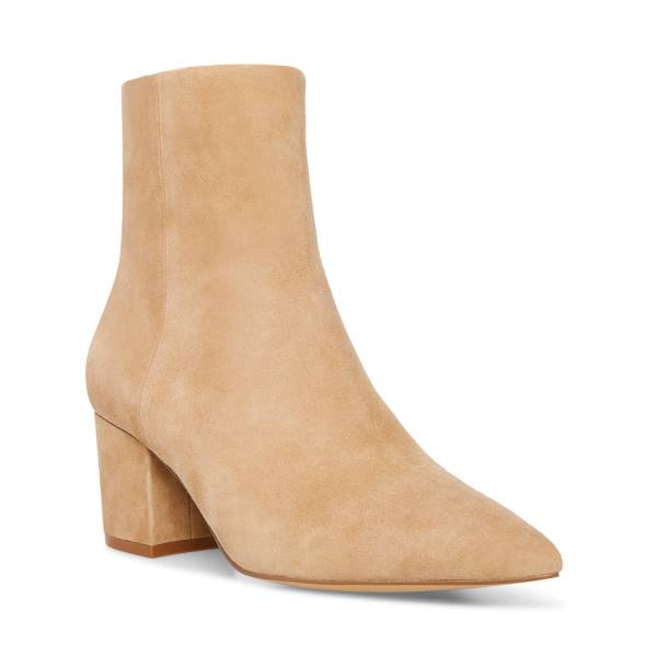Steve Madden Ossie Tan Suede Women's Booties Brown | SM-867FB