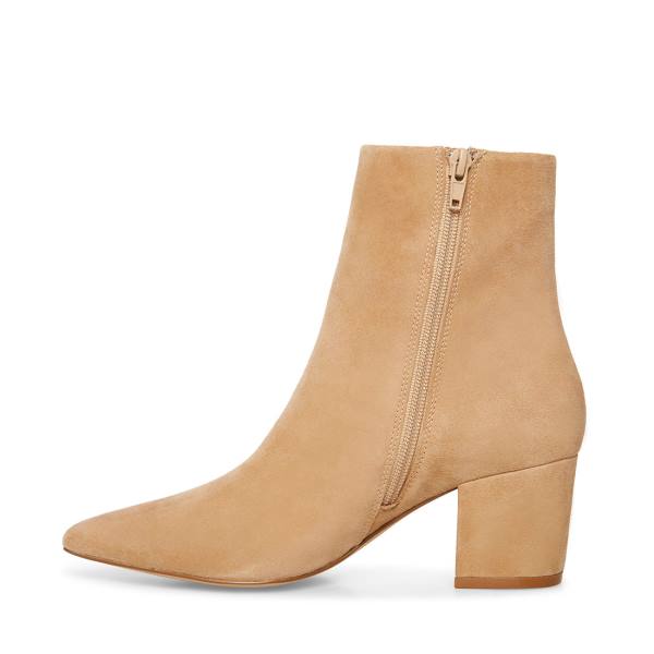 Steve Madden Ossie Tan Suede Women's Booties Brown | SM-867FB