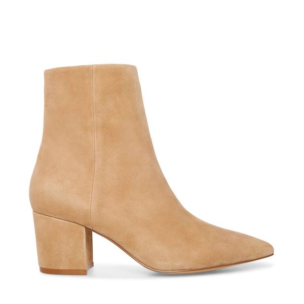 Steve Madden Ossie Tan Suede Women\'s Booties Brown | SM-867FB