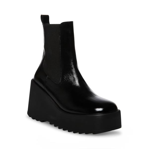 Steve Madden Pasha Patent Women's Booties Black | SM-316UC