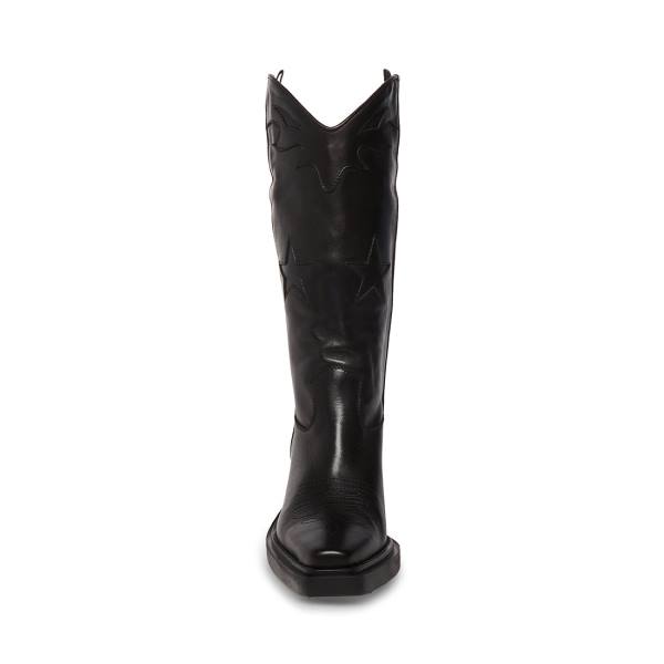 Steve Madden Peyton Leather Women's Boots Black | SM-802CW